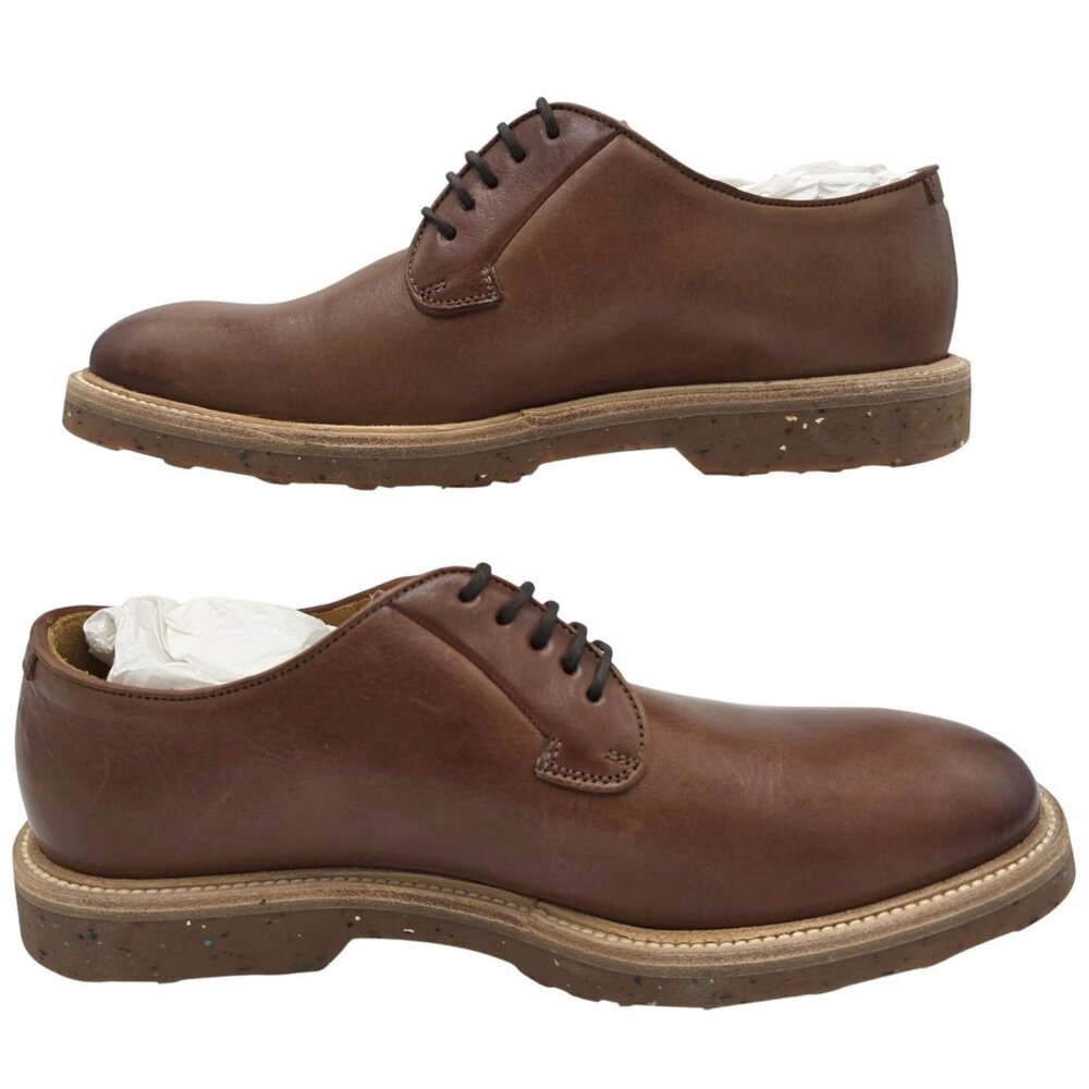 NEW Barneys New York 7656 Maine Burnished Brown Leather Derby Men 8.5 Dress Shoe - Picture 6 of 16